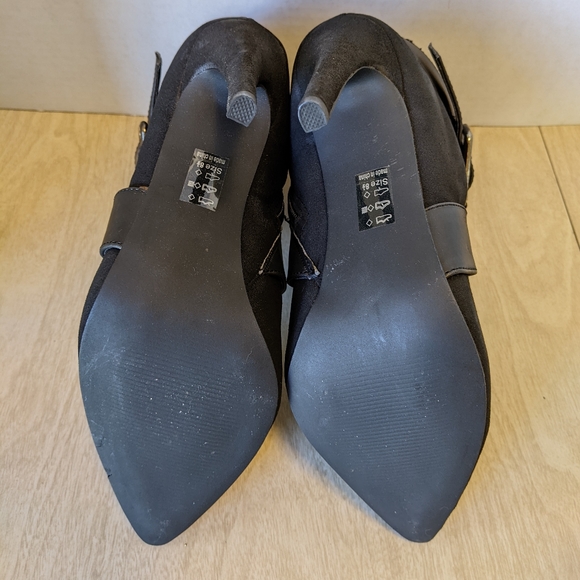 Michael Antonio Joyanna Black Buckle Strap Booties size 8.5 - Picture 8 of 10